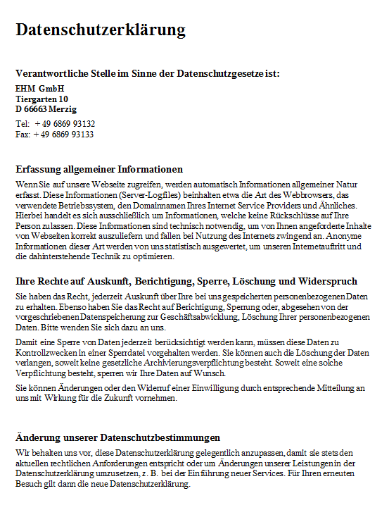 Datenschutz